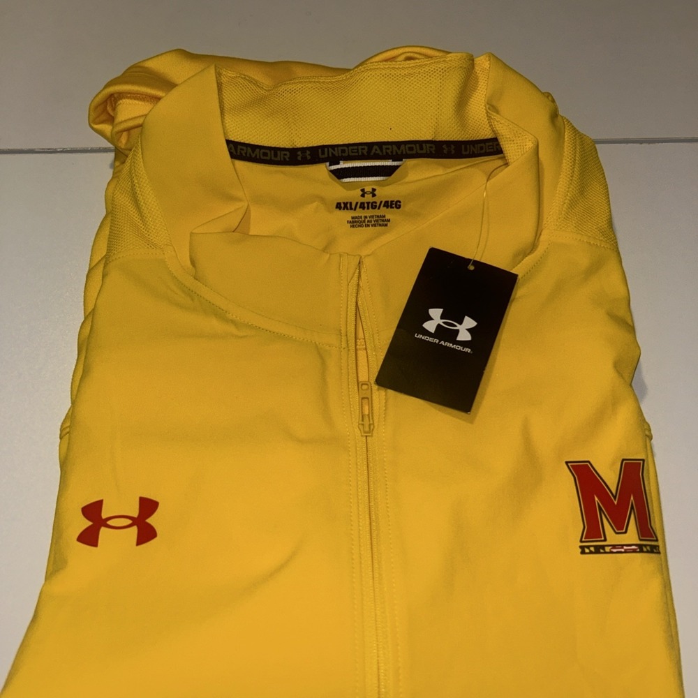 Under Armour University Of Maryland Terps 4XL Pullover  Zip Short Sleeve Yellow